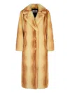 Stand Studio Plush Faux Fur Gradient Coat In Yellow