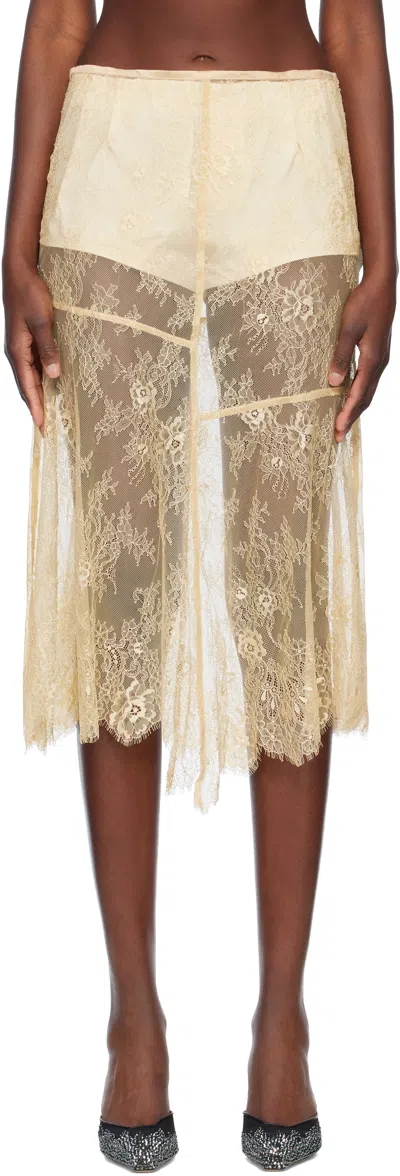 Stand Studio Beige Mathilde Midi Skirt In 90006 Pina Colada