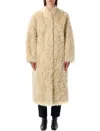 Stand Studio Carolina Collarless Coat In Neutral