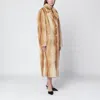 Stand Studio Beige/reddish-brown Nora Faux-fur Coat In Red