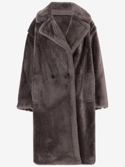 Stand Studio Biba Double-breasted Wool Coat In Brown