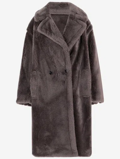 Stand Studio Biba Double Breasted Wool Coat In Brown