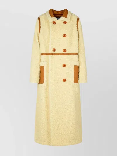 Stand Studio Bibi Cream Faux Fur Coat In White