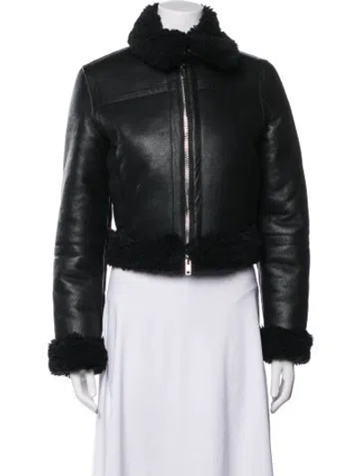 Pre-owned Stand Studio Biker Jacket In Black/green