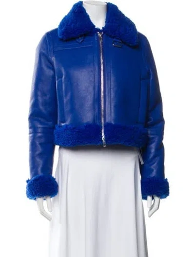 Pre-owned Stand Studio Biker Jacket In Blue