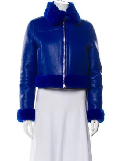 Pre-owned Stand Studio Biker Jacket In Blue