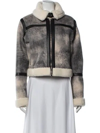 Pre-owned Stand Studio Biker Jacket In Grey