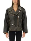 Stand Studio Stand Women Biker Jacket "isobelle" In Brown