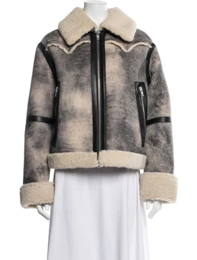 Pre-owned Stand Studio Biker Jacket In Neutrals
