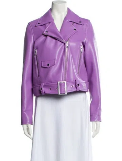 Pre-owned Stand Studio Biker Jacket In Purple