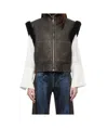 Stand Studio Black Andi Reversible Faux-leather Vest In Black