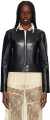 Stand Studio Black Cassie Leather Jacket In 89900 Black