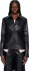 Stand Studio Black Izabella Leather Jacker In 89900 Black