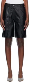 STAND STUDIO BLACK JULIETA FAUX-LEATHER SHORTS