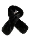 Stand Studio Plush Faux Fur Scarf With Rich Black Texture In Black