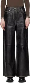 Stand Studio Black Mylah Leather Pants In 89994 Worn Black