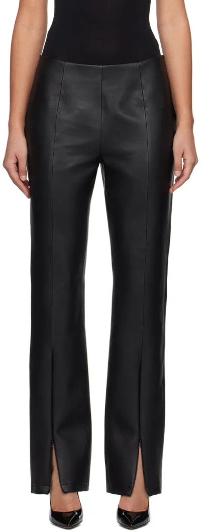 Stand Studio Black Nicolette Faux-leather Trousers In 89900 Black