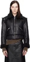 Stand Studio Black Nyrah Faux-leather Jacket In 88410 Washed Black