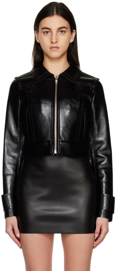 Stand Studio Black Quatro Biker Jacket In 89900 Black
