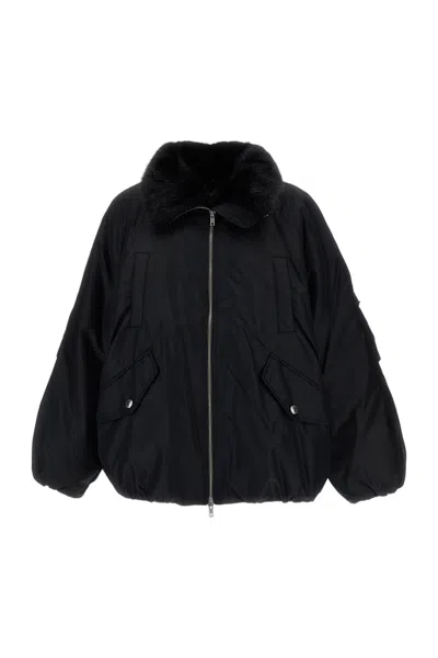Stand Studio Black Thilda Oversized Padded Nylon Jacket