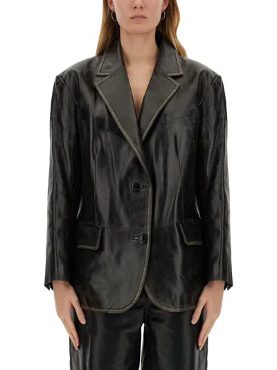 Stand Studio Suit-style Leather Jacket In Black