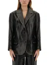 Stand Studio Suit-style Leather Jacket In Dark Brown