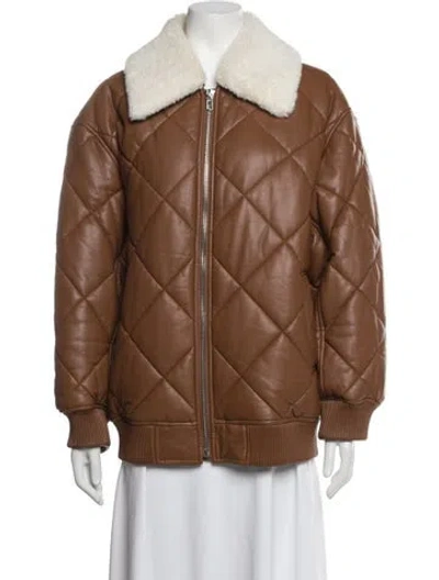 Pre-owned Stand Studio Bomber Jacket In Brown