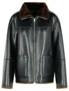 Stand Studio Reversible Jacket With High Collar And Plush Lining In Black