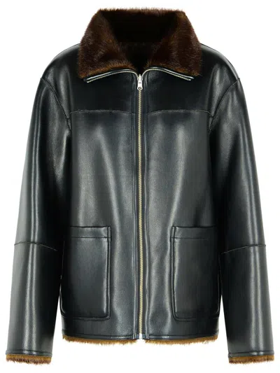 Stand Studio Brella Reversible Zip Jacket In Black
