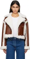 Stand Studio Brown & Off-white Kristy Faux-shearling Jacket In 10140 Tan/off White