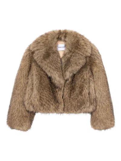 STAND STUDIO BROWN CROPPED JACKET