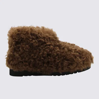 Stand Studio Brown Faux Fur Olivia Cropped Boots