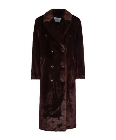 Stand Studio Buttoned Coat In Black