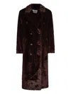 Stand Studio Buttoned Coat In Burgundy