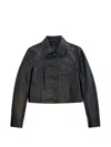 Stand Studio Buttoned Leather Jacket In Black