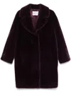 Stand Studio Purple Camille Cocoon Faux-fur Coat In Purple
