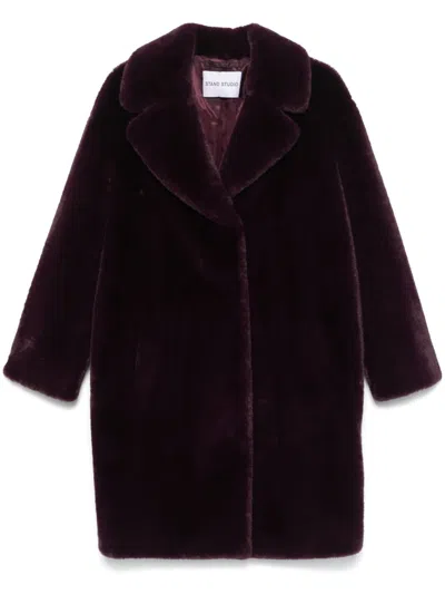 Stand Studio Purple Camille Cocoon Faux-fur Coat