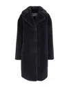 Stand Studio Camille Cocoon Coat Graphite Grey In Black