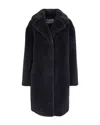 Stand Studio Camille Cocoon Coat Graphite Grey In Purple