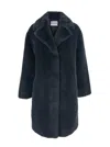 Stand Studio Camille Cocoon Coat Graphite Grey In Gray