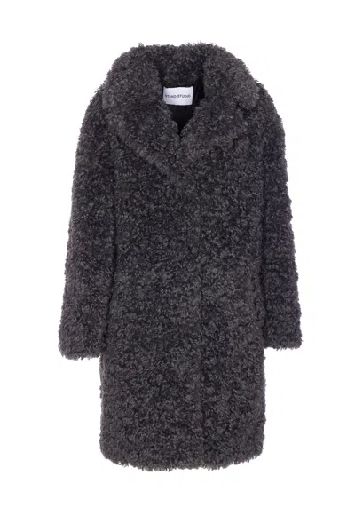 Stand Studio Camille Cocoon Coat In Gray