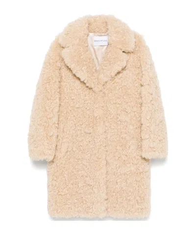 Stand Studio Camille Faux Fur Coat In Nude