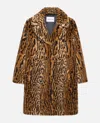 Stand Studio Camille Cocoon Leopard-print Faux Fur Coat In Brown