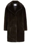 Stand Studio Camille Cocoon Leopard-print Faux Fur Coat In Brown