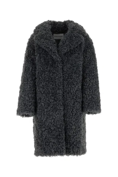 Stand Studio Camille Cocoon Coat In Grey