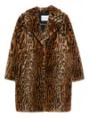 Stand Studio Camille Faux Fur Cocoon Coat Clothing In Animal Print