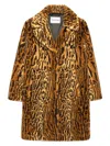 Stand Studio Camille Faux Fur Cocoon Coat In Black