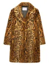 Stand Studio Camille Faux Fur Cocoon Coat Clothing In Animal Print