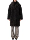 Stand Studio Curled Camille Cocoon Coat In Black