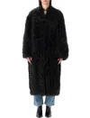 Stand Studio Carolina Eco Fur Curl  Coat In Black